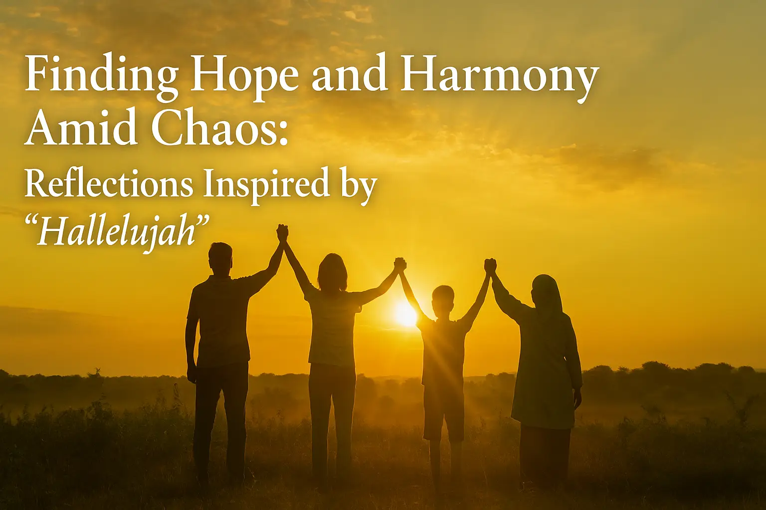 Hope and Harmony Amid Chaos - a group of people holding hands in a field
