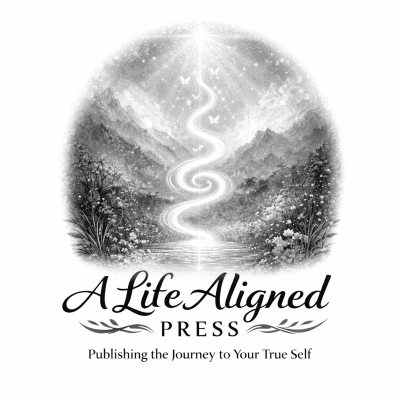 A Life Aligned Press logo black and white