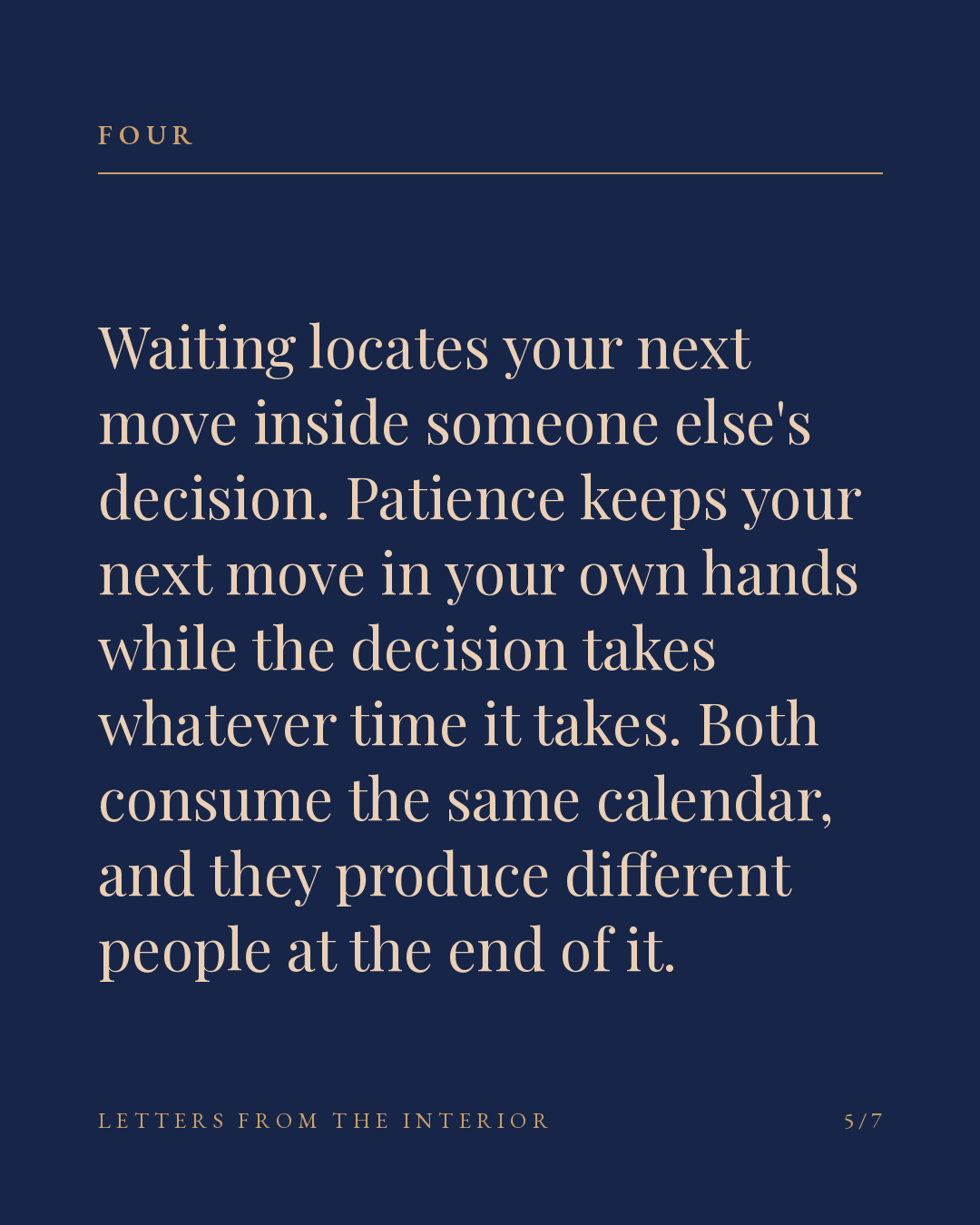Card reading Waiting locates your next move inside someone else's decision. Patience keeps your next move in your own hands
